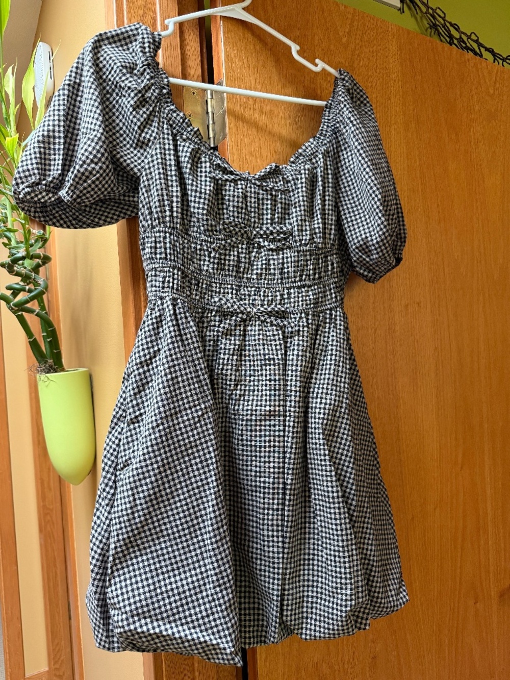 NWT Storia Black & White Gingham Dress - Size M - Cottagecore, Romantic